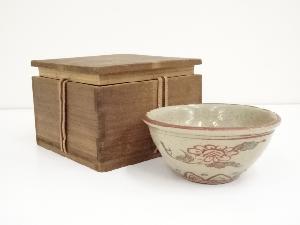 古物　赤絵茶碗（保護箱）
